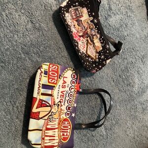 2 Las Vegas Themed Women's Small Pursess- Multicolor